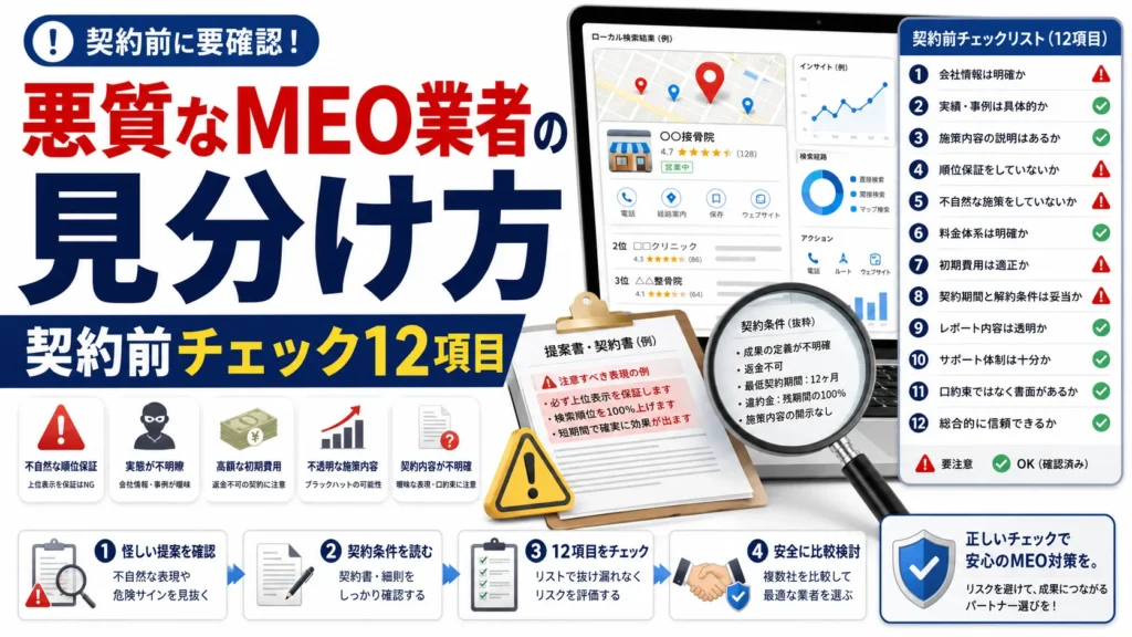 悪質なMEO業者の見分け方｜契約前チェック12項目