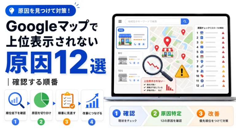 Googleマップで上位表示されない原因12選｜確認する順番