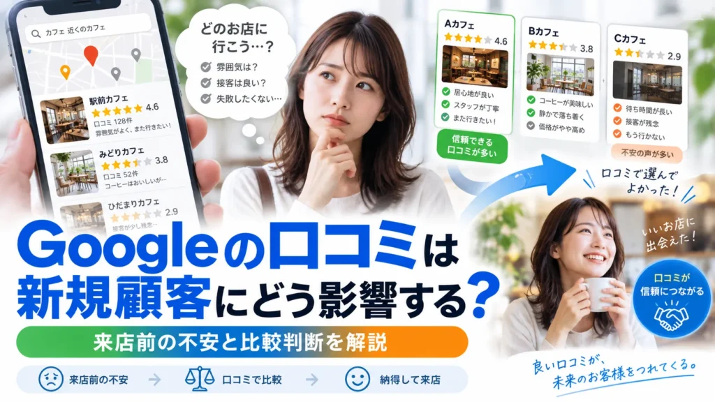 Googleの口コミは新規顧客にどう影響する？来店前の不安と比較判断を解説