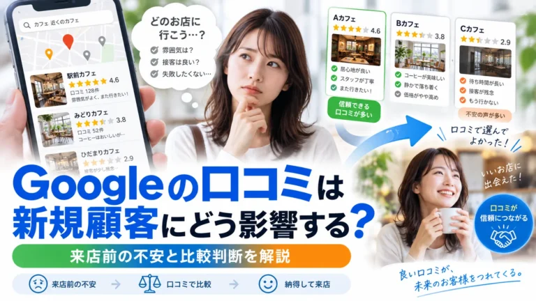Googleの口コミは新規顧客にどう影響する？来店前の不安と比較判断を解説