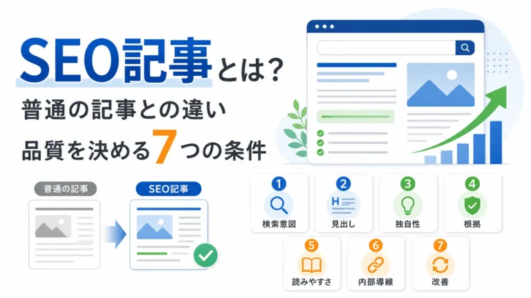 SEO記事とは？普通の記事との違いと品質を決める7つの条件